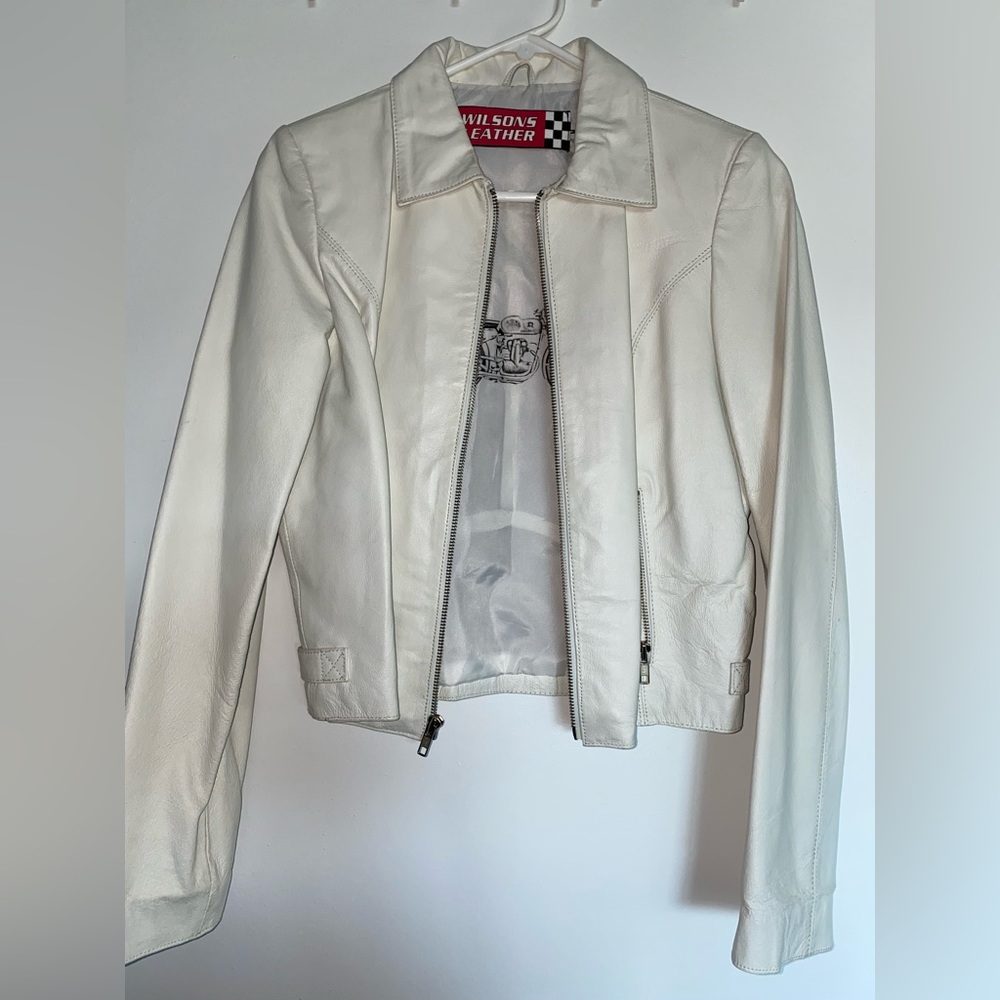 Wilson’s white leather jacket